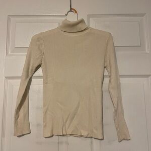 Ribbed Turtleneck Long Sleeve Top